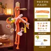 Nova decoração estilo chinês para o Festival do Meio Outono: Ornamento pendente em forma de leque tecido de bambu com o caractere "Wanzi," flores de osmanthus e coelho de jade para bênção, decoração de pendurar na porta, presente artesanal feito à mão
