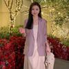 Traje de viajero de moda para mujer, novedad de verano 2024, estilo occidental, chaqueta de traje pequeña, informal, holgada y elegante.