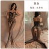 Sweet wish lencería sexy para mujer tirantes sexy medias transparentes de una pieza medias sexys ropa de una pieza de malla traje de tentación con abertura
