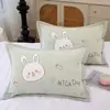 Funda de almohada de algodón puro con botones a presión, una sola pieza, adecuada para almohadas de jardín de infancia y de estudiante, 35* Algodón de gasa para niños