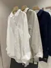 ¡EN AZUL Estilo Old Money de Alta Gama! Camisa 100% Lino Resistente a la Encogimiento Lavable a Máquina Ligera de Corte Relajado para Mujer