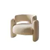 Sillón individual color crema para balcón, moderno conjunto de silla individual y mesa de centro de lujo ligero, adecuado para área de descanso de salón de belleza y silla de recepción para reuniones