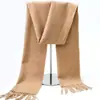 Cachecóis de Lã e Cashmere para Outono e Inverno, Atacado do Fabricante, Nova Moda Cor Sólida, Design com Franjas, Unissex, Comprimento Médio