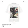 Camiseta de Manga Curta Estampada de Marca Moderna Retrô Americana de Algodão Puro Pesado 250g para Homens e Mulheres, Novo Caimento Solto para Comércio Transfronteiriço e Atacado