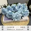 Nuevo Modelo de Rosas de Diamante Artificiales de 9 Cabezas, Flores Artificiales para Accesorios de Sala de Estar, Decoraciones de Flores Falsas para Bodas, Ramo de Rosas al por Mayor