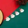 Llaveros navideños más vendidos transfronterizos con tarjetas de bendición, con diseños de Santa Claus y muñeco de nieve de dibujos animados, perfectos como adornos temáticos navideños