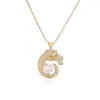Aogu Moda Europea y Americana Lujo Accesible Chapado en Cobre Oro de 18 Quilates Zirconia Colgante de Leopardo Collar Cadena de Clavícula Hip-Hop de Nicho para Mujer Nuevo