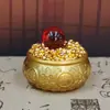 Adorno de Cuenco del Tesoro de Doble Pez de las Ocho Bendiciones de Latón, Cuenco del Tesoro Atractor de Riqueza Lleno de Lingotes, Artesanía Atractora de Riqueza para Escritorio de Entrada