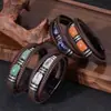 Pulseira de Couro Multicamadas Cruz Amazônica Popular Retro Joia Masculina Pulseira de Pedra Olho de Tigre Fivela Magnética de Aço Inoxidável
