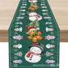 Venta Caliente Transfronteriza Mantel con Estampado de Muñeco de Nieve y Reno Navideño Mantel Individual de Lino para Mesa de Comedor del Hogar de Invierno Decoración Festiva