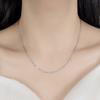 Cadena de plata esterlina S925 con forma de corazón y flecha, collar de plata esterlina, cadena de baile sin colgante, accesorios para clavícula, cadena simple.