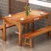 Mesa y silla de restaurante combinación madera maciza mesa y silla de comida rápida puesto de snacks barbacoa puesto de fideos mesa y silla puesto de comida restaurante de desayunos mesa carbonizada