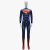 Cosplay de Halloween Superman Héroe El Hombre de Acero Clark Kent Mono Disfraz de Actuación Set de Body