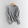 Suéter Jacquard de Cuello Redondo Calado para Mujer Otoño 2026, Elegante y Juvenil, Versátil Top Básico de Punto 100% Cachemira