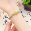 Nueva Pulsera de Loto para Mujer Pulsera de Cuentas de Transferencia Imitación He Tian Yu Pulsera de Lujo Ligero Regalo de Cumpleaños para Novias Joyería
