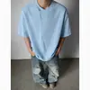 Camiseta Tang suit masculina de cor sólida versátil estilo chinês para o verão, camiseta fina da moda tamanho grande para homens e adolescentes