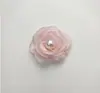 Nuevos Accesorios para el Cabello, Zapatos, Sombreros y Ropa Hechos a Mano Estilo Coreano con Malla y Borde de Perlas Decorado con Camelia