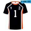Camiseta Cosplay de Menino de Vôlei Nova Transfronteiriça Estampa Digital 3D Roupa de Personagem Casual Esportiva Masculina e Feminina Manga Curta