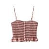 Moda feminina europeia e americana, primavera e verão 2025, nova moda vintage, top tipo estilingue, saia xadrez de cintura alta