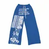 Pantalones Deportivos Anchos con Estampado de Letras para Hombre, Rectos Estilo Hip-Hop Americano Nicho Cordón Pantalones Casuales de Jazz