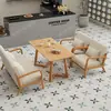 Loja de Sobremesas Estilo Creme e Chá de Leite, Conjunto de Mesa e Cadeira de Café, Bar Lounge, Bar de Livros, Área de Lazer, Cabine de Sofá para Recepção e Reuniões