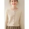 Cárdigan de Punto de Cachemira para Mujer de Manga Larga Holgado Abrigo Suéter Cómodo Versátil Suave Agradable a la Piel Grueso Suave Estilo