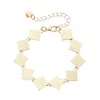 Joyería Transfronteriza Europea y Americana Collar Metálico Cuadrado Geométrico Cepillado Textura Vintage Accesorio Versátil para el Día a Día