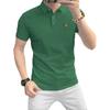 Camiseta polo de manga corta para hombre, informal, con solapa y combinable, de algodón perlado, cómoda y transpirable, de verano 2024
