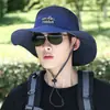 Sombrero de Sol Transfronterizo para Hombre de Verano para Exteriores Ciclismo Estilo Coreano Casual Sombrero de Pesca Transpirable de Ala Ancha Sombrero de Pescador