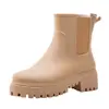 Botas de lluvia de moda transfronterizas para mujer estilo Chelsea suela gruesa resistentes al desgaste de goma estilo coreano zapatos impermeables combinables para mujer