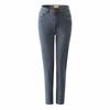 Lindos Glúteos Para Cima! Calça Lápis Feminina Jeans Pêssego Xadrez Arejada Cintura Alta Slim Gola Alta Alta Elasticidade Calça de Perna Pequena