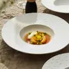 Prato de Sopa de Contas Chuva de Meteoros Sentido Avançado Chapéu de Palha Prato de Salada Cerâmico Prato Fundo Prato Ocidental Louça de Hotel