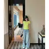Camiseta blanca de cuello redondo y manga corta para mujer, nuevo estilo verano 2026, color liso, dulce y picante, corta, ajustada, top interior favorecedor