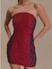 Nuevo Estilo Transfronterizo Otoño e Invierno Falda Casual Ajustada a la Cintura y Cadera, Vestido Elegante de Estilo Femenino con Escote en el Pecho y Espalda Descubierta