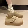 Zapatos Birkenstock gruesos estilo Hong Kong retro para mujer, nuevos zapatos slip-on retro 2026 para otoño que aumentan la altura, zapatos casuales versátiles