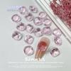 Nueva serie de diseños de uñas con base transparente en rosa claro, con forma especial de diamante puntiagudo, caramelo de roca, corazón torcido, para usar en uñas, lote de decoraciones de diamantes nude DIY