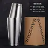 Juego de coctelería profesional 304 con vaso y coctelera Boston americana.