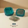Caja redonda para pulseras con patrón, con tapa y base, caja para jade antiguo y joyería, caja de almacenamiento para accesorios, caja expositora para pulseras, joyero