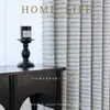 Cortinas Jacquard de Listras Horizontais Cinzas de Alta Qualidade, Tecido Decorativo de Alta Precisão de Shaoxing Keqiao com Textura em Camadas, Tecido Estilo Francês