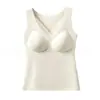 Ventas Directas de Fábrica Superventas Transfronteriza Chaleco Cálido de Malla con Cuello en V para Mujer Calienta el Vientre No Necesita Sujetador Moldea el Cuerpo Ropa Interior de Otoño/Invierno