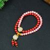 Pulseira de Bodhi Cinnabar Queimada com Carvão, Garra de Gato Fofa, Multicamadas para Mulheres, Pulseira Cinnabar Dopamina da Moda, Popular em Live Streaming