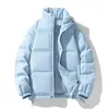Chamarra acolchada de color liso con cuello alto para hombre y mujer, nueva de invierno 2026, gruesa, cálida, moderna, casual, para pareja