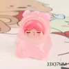 Boneca de animal bebê fofa e sonolenta luminosa desenho animado DIY enfeites de mesa de escritório joias material de resina atacado