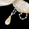 Collar de Perlas de Zorro Perla Blanca Lujo Accesible Diseño de Nicho de Gama Alta Cadena para Suéter Colgante de Ropa Exquisita para Mujer Otoño e Invierno