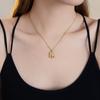 Nuevo collar de seguridad retro de acero de titanio collar de otoño e invierno para niñas no se decolora ~ cadena de suéter de nicho accesorio versátil