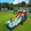 Castillo Inflable Doctor Delfín Juego de Agua Pequeño para el Hogar Parque Infantil para Niños Trampolín Inflable Aspersor de Agua al Aire Libre Tobogán Inflable