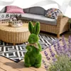 Adornos de Conejo Artificiales Flockados de Pascua Transfronterizos Decoración Creativa para Jardín Animal de Jardinería para el Hogar Conejo de Musgo