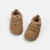 Zapatos de Algodón Cálido de Felpa Estilo Coreano Retro para Niños 2026 Nuevo Estilo Otoño/Invierno Unisex Casual Suela Suave Moda Zapatos Pequeños de Cuero