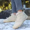 Botas de Nieve Gruesas de Forro Polar Transfronterizas de Invierno, Impermeables, Antideslizantes, Zapatos de Algodón Cálidos, Zapatos de Cinco Dedos, Zapatos de Caña Alta Resistentes al Desgaste para Senderismo