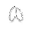 Nalan S925 Prata Esterlina Requintado Simples Avançado Nicho Diamante Borboleta Geométrica Diamante Anel Casal R02351